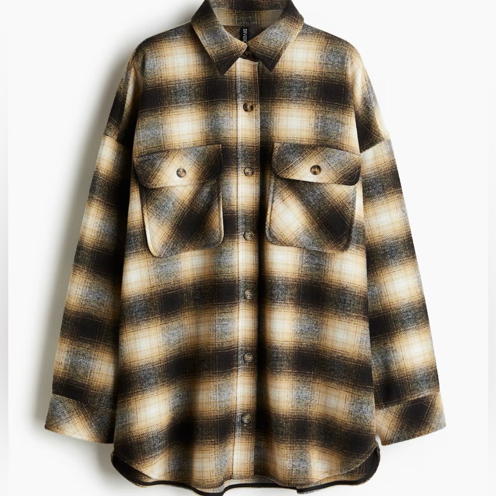 Plaid Flannel Shirt Jacket